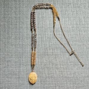 Elegant Gold and Brown Beaded Necklace